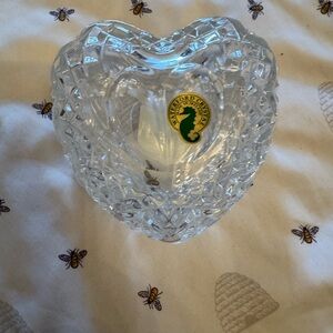 Waterford Crystal Clear Faceted Heart Trinket Dish -Great Gift for Mothers Day